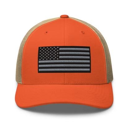 Blackout USA Flag Best Patriotic Custom Snapback Trucker Hats (20 Colors)  Infidel Collective