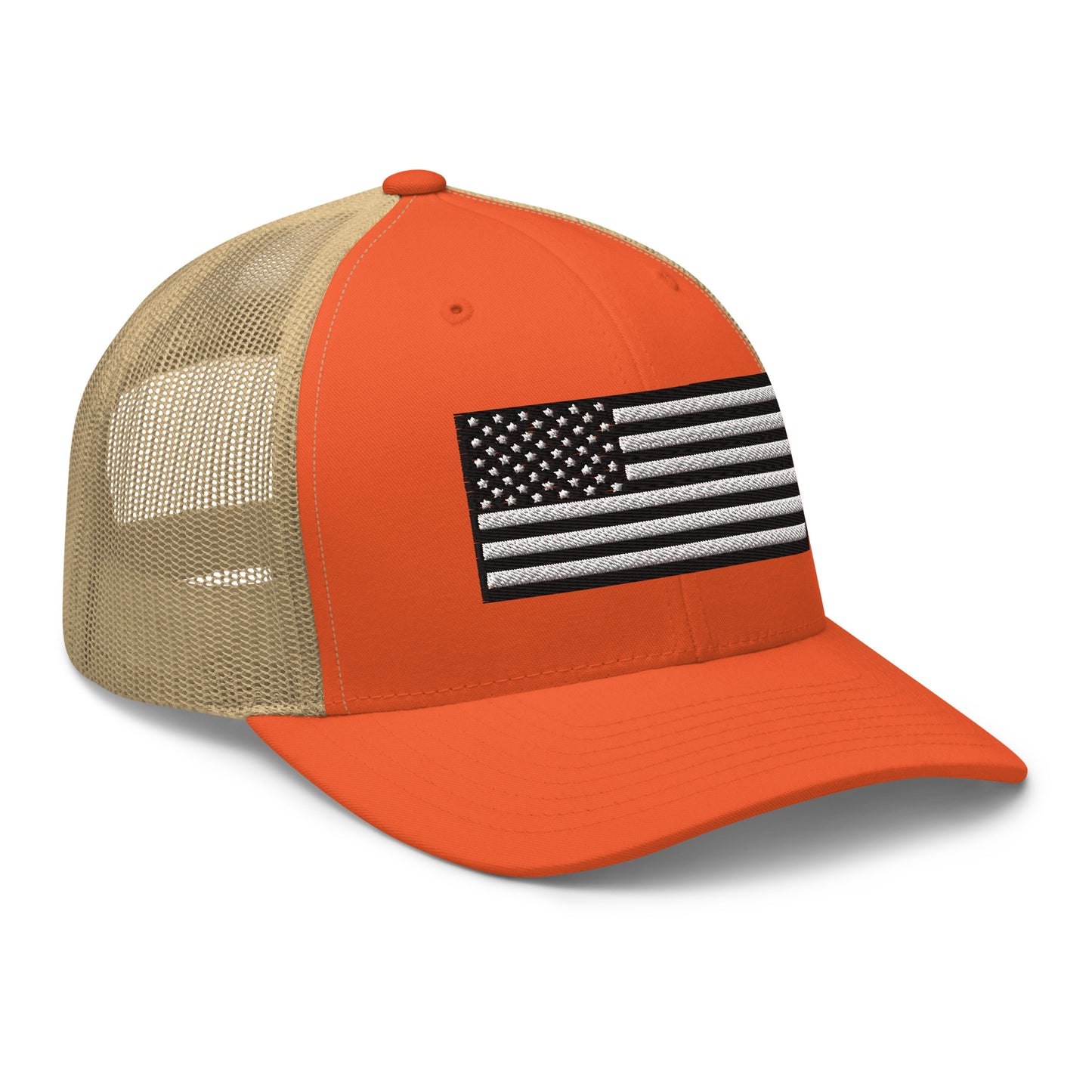 Monochrome US Flag Patriotic Hat - Snapback Custom Trucker Hats is 20 Colors  Infidel Collective