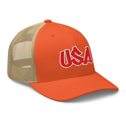 Cool USA Street Script Custom Patriotic Snapback Trucker Hats for Men & Women (20 Colors)  Infidel Collective