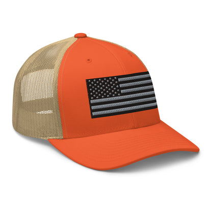 Blackout USA Flag Best Patriotic Custom Snapback Trucker Hats (20 Colors)  Infidel Collective