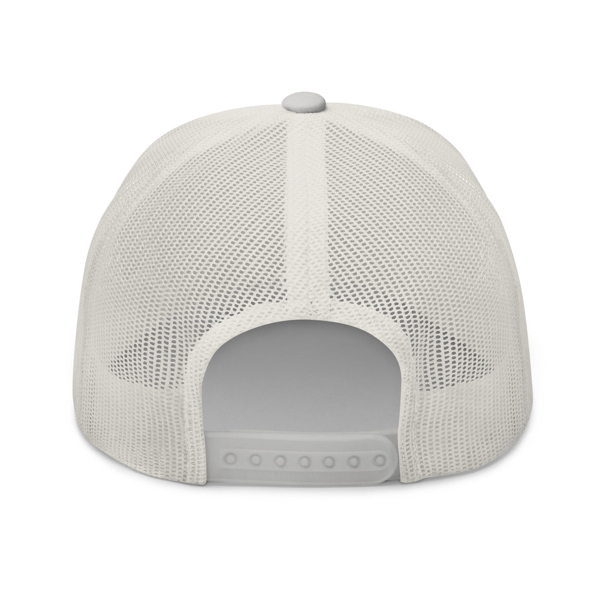 Silver trucker snapback cap, back view of Old Glory Eagle Snapback Hat
