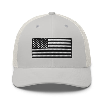 Monochrome US Flag Patriotic Hat - Snapback Custom Trucker Hats is 20 Colors  Infidel Collective