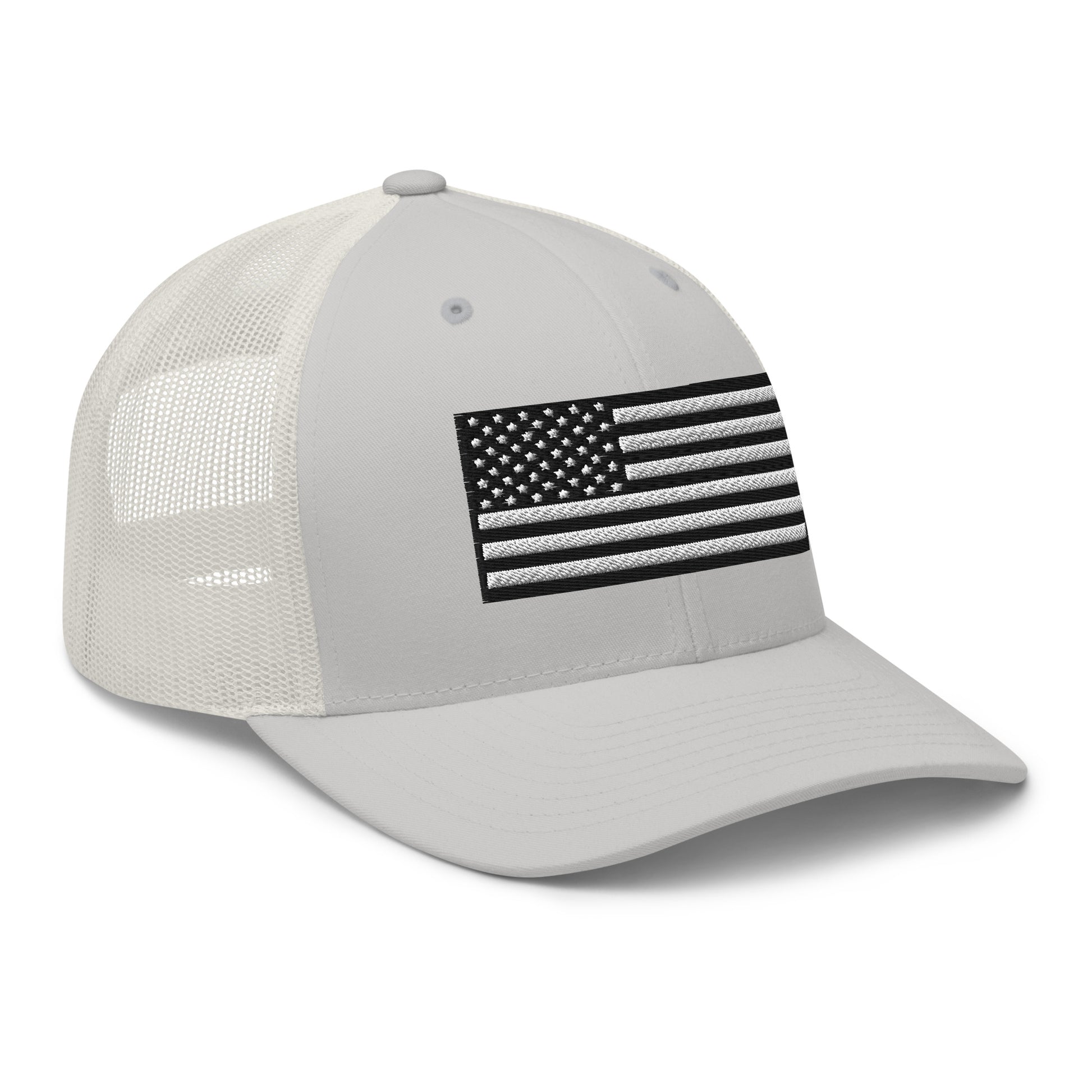 Monochrome US Flag Patriotic Hat - Snapback Custom Trucker Hats is 20 Colors  Infidel Collective