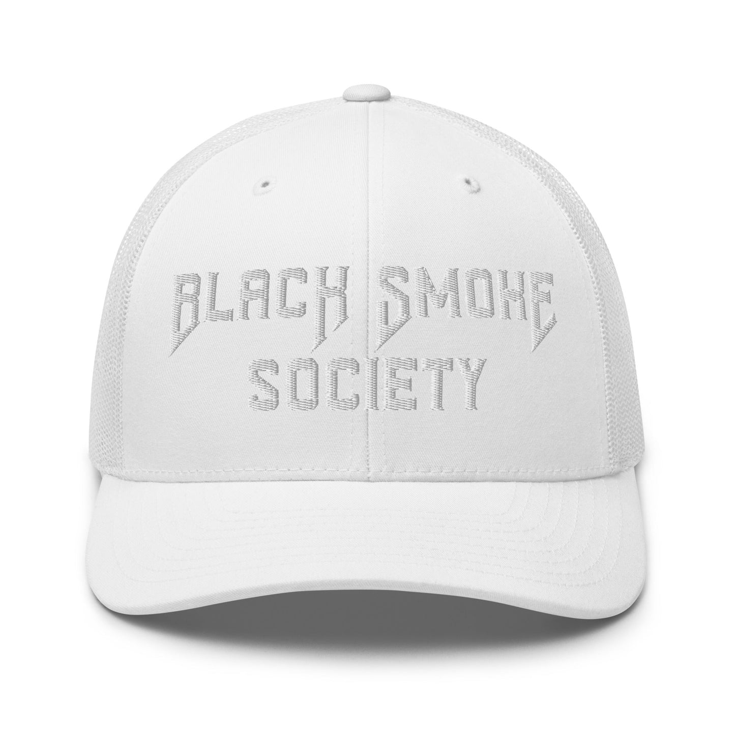 Hats White Snapback Custom Trucker Hat to Rep the Black Smoke Society Lifestyle Infidel Collective