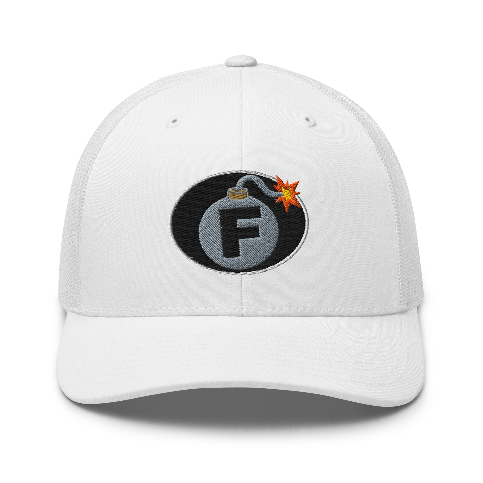 Hats White Custom Snapback Trucker Hat Funny NSFW F-Bomb Cap in 20 Colors Infidel Collective