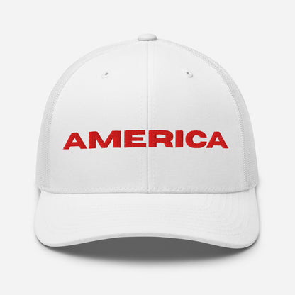 Cool AMERICA Custom Patriotic Red Stitch Snapback Trucker Hats (11 Colors)  Infidel Collective
