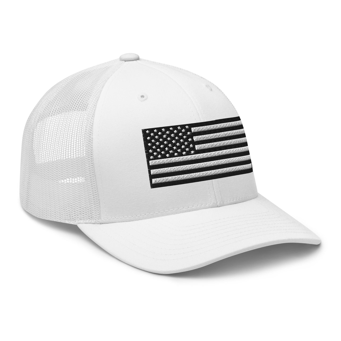 Monochrome US Flag Patriotic Hat - Snapback Custom Trucker Hats is 20 Colors  Infidel Collective