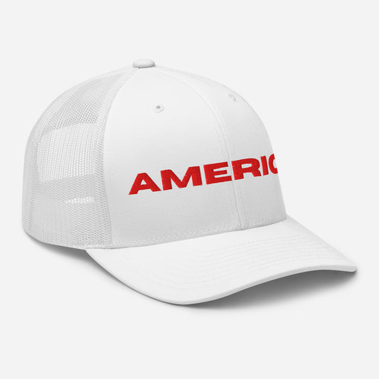 Cool AMERICA Custom Patriotic Red Stitch Snapback Trucker Hats (11 Colors)  Infidel Collective