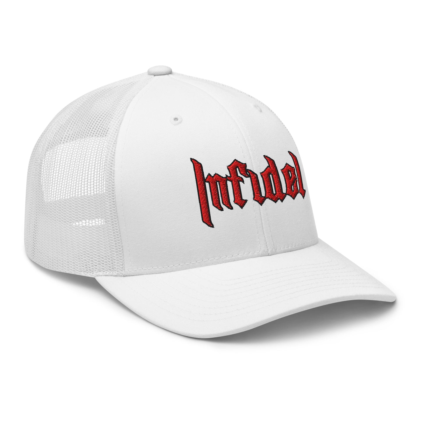 Snapback Custom Trucker Hats INFIDEL Red Stitch Badass Cap for Men & Women  Infidel Collective