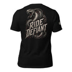 Ride Defiant cobra back print black tee from Infidel Collective
