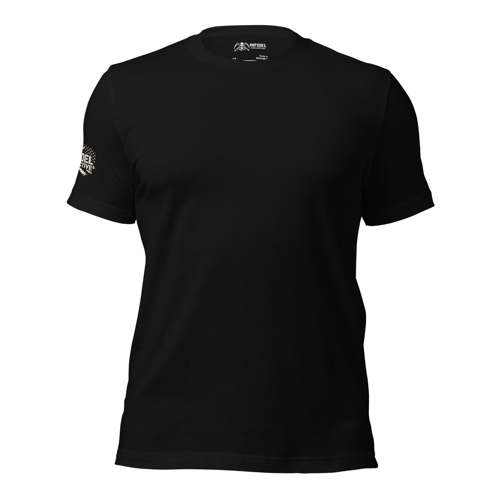 Ruthless Nature patriot skull graphic black tee from Infidel Collective