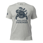 Shall Not Be Infringed rattlesnake graphic gray tee from Infidel Collective
