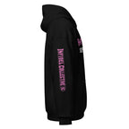 Black hoodie with pink and white SHITSHOW SUPERVISOR text on a white background