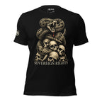 Sovereign Rights rattlesnake graphic black tee from Infidel Collective