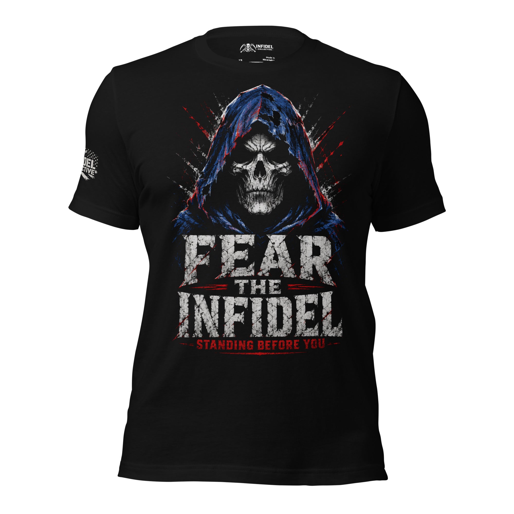Standing Before You Reaper graphic black tee from Infidel Collective