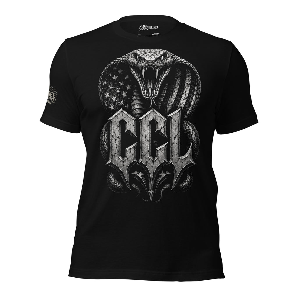 Stone CCL Cobra graphic black tee from Infidel Collective