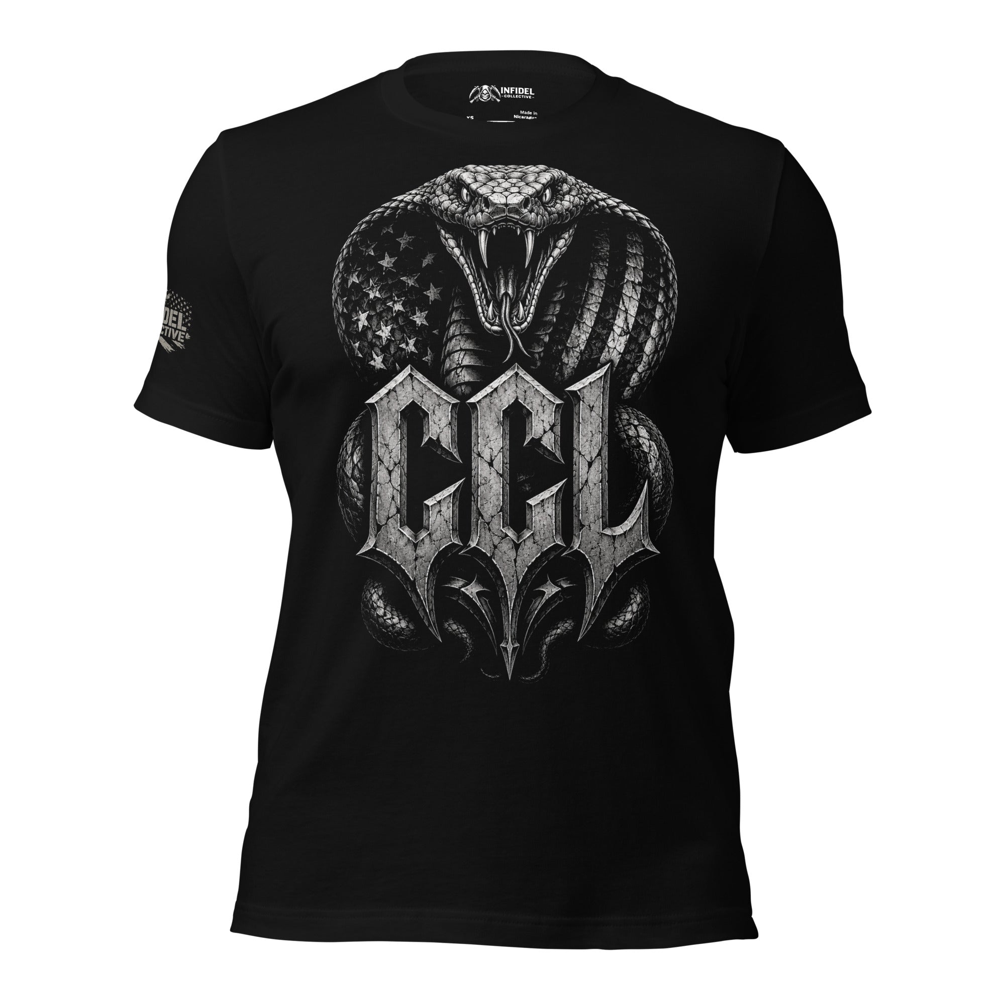 Stone CCL Cobra graphic black tee from Infidel Collective