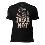 Tread Not rattlesnake graphic black tee from Infidel Collective