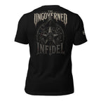 Ungoverned Infidel compass back print black tee from Infidel Collective