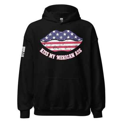 Kiss My ’Merican Ass Black Hoodie  Infidel Collective