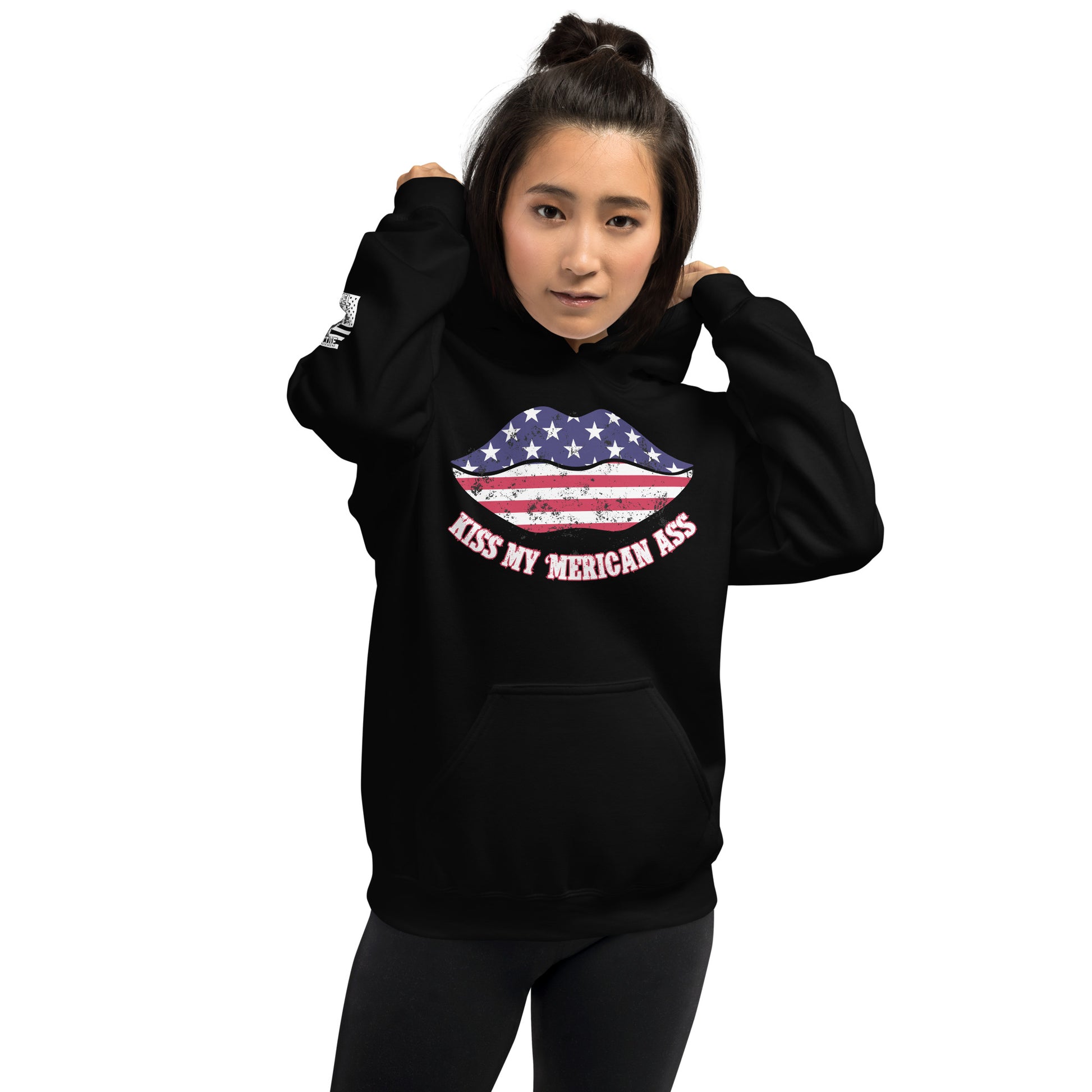 Kiss My ’Merican Ass Black Hoodie  Infidel Collective