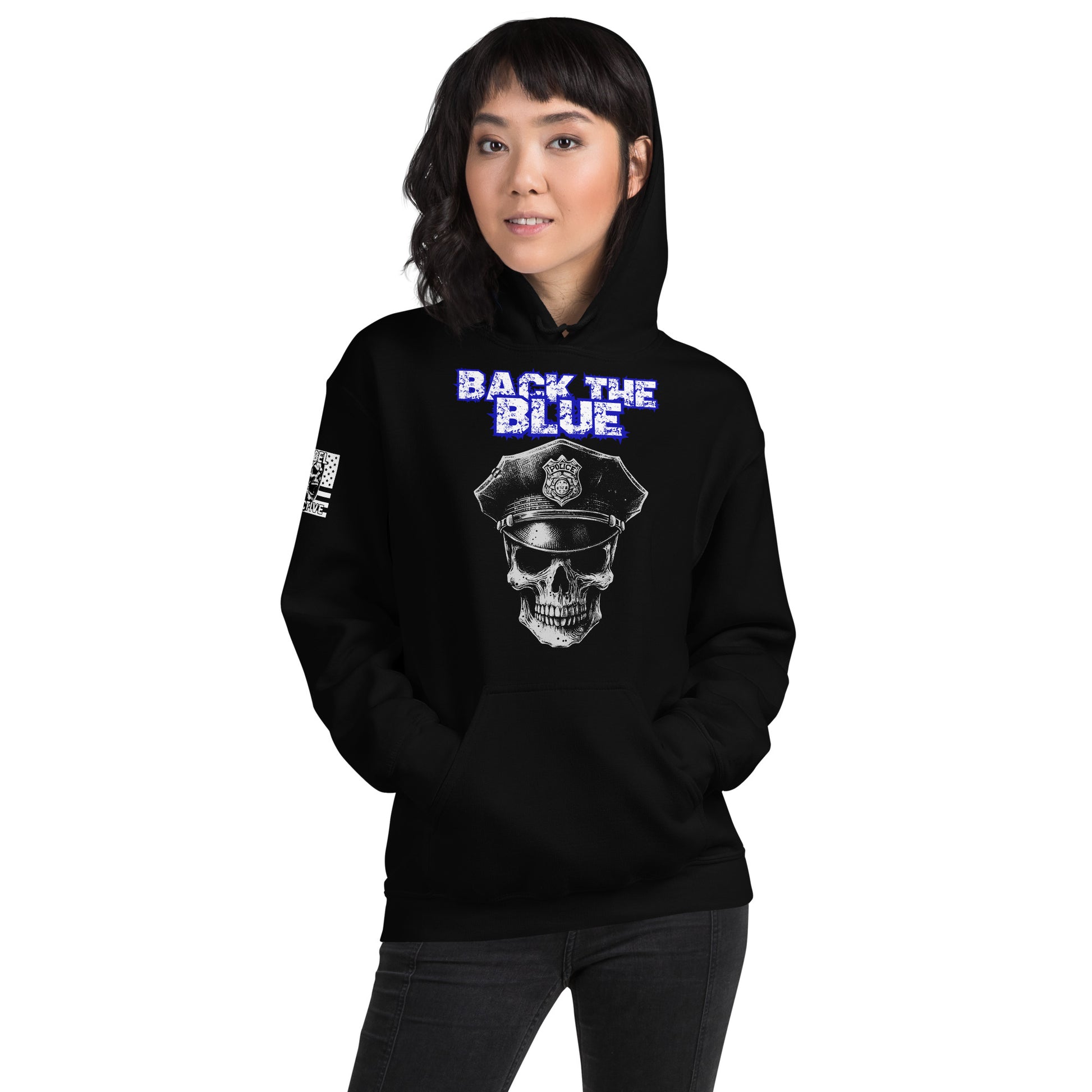 Back the Blue Skull Black Hoodie  Infidel Collective