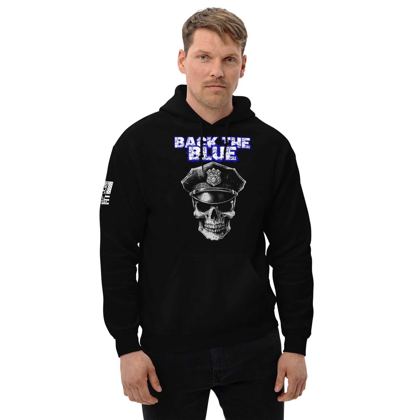 Back the Blue Skull Black Hoodie  Infidel Collective