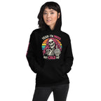 Yeah I’m Inked But Cold AF women’s front print black hoodie from Infidel Collective