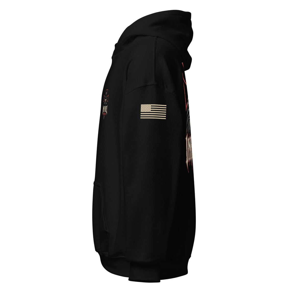 Black Knight of Creed pullover hoodie, left side view
