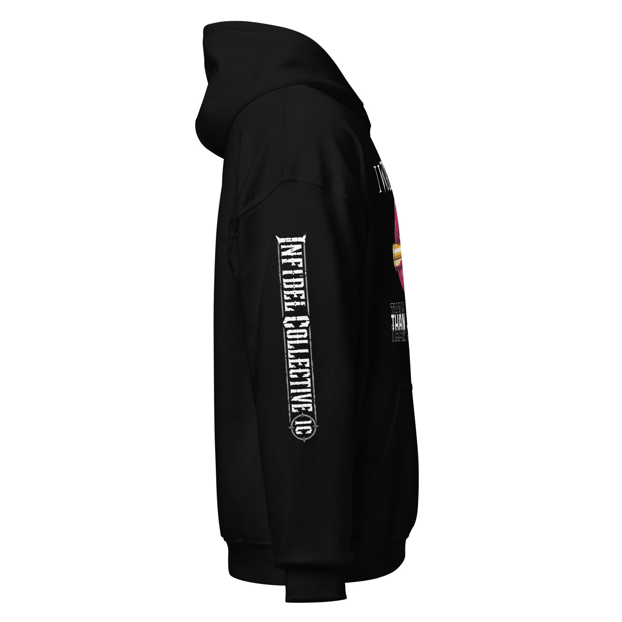 I Want More Than Just the Tip women’s front print black hoodie from Infidel Collective