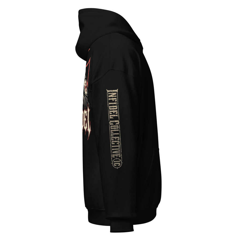 Black Knight of Creed pullover hoodie, right side view