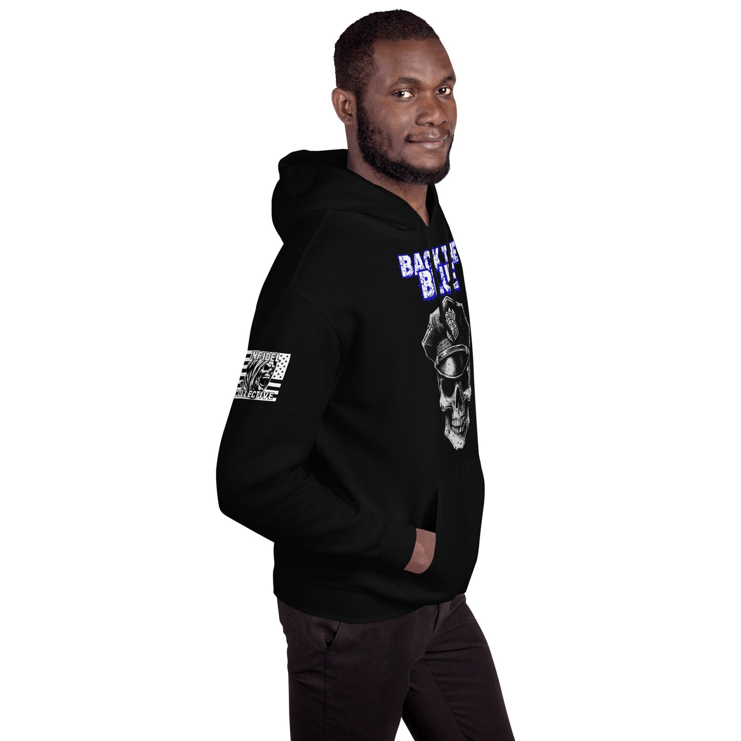 Back the Blue Skull Black Hoodie  Infidel Collective