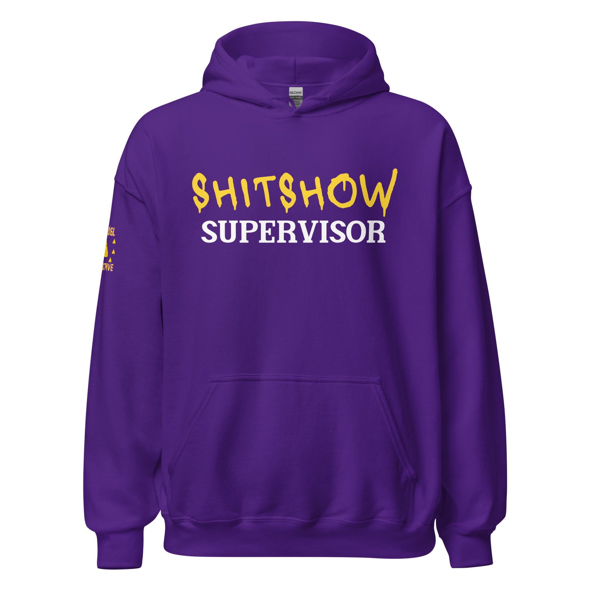 Shitshow Supervisor Yellow on Purple Hoodie  Infidel Collective