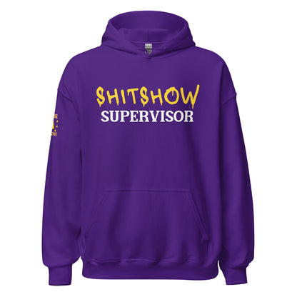 Shitshow Supervisor Yellow on Purple Hoodie  Infidel Collective