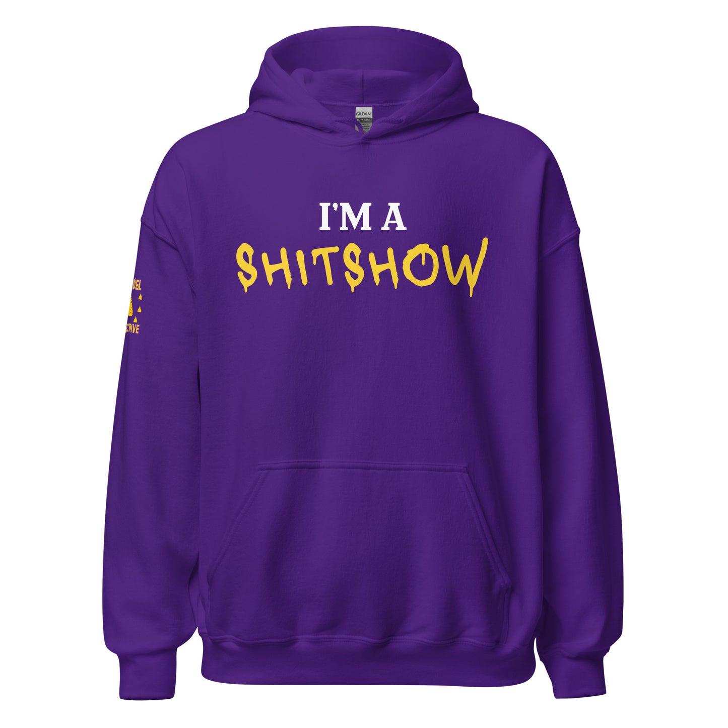 I’m a Shitshow Hoodie Yellow on Purple  Infidel Collective