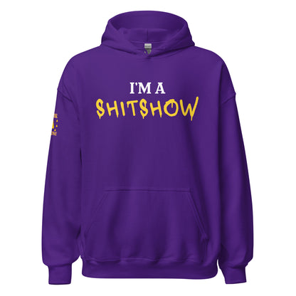 I’m a Shitshow Hoodie Yellow on Purple  Infidel Collective