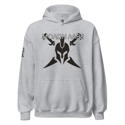 Molon Labe Spartan's Call to Arms 2A Grey Hoodie  Infidel Collective