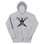 Molon Labe Spartan helmet crossed swords front print sport gray hoodie from Infidel Collective