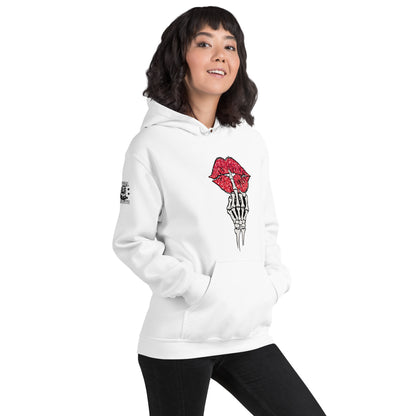 White Silence Sass NSFW Lips Middle Finger Hoodie  Infidel Collective