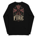 Forged by Fire Creed Back Print back-print black heavyweight long-sleeve tee, back view