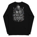 No False Gods Spartan Back Print back-print black heavyweight long-sleeve tee, back view
