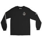 Fear the Infidel Red Streak Reaper back-print black long sleeve tee, front view, image 6