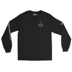 Death Mask Infidel No Mercy Given back-print black heavyweight long-sleeve tee, front view 2