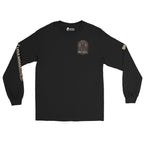 Forged by Fire Creed Back Print back-print black heavyweight long-sleeve tee, front view 2