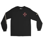Deus Vult American Infidel Back Print back-print black heavyweight long-sleeve tee, front view 2