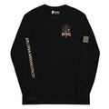 Knight of Creed No Surrender Back Print back-print black heavyweight long-sleeve tee, front view