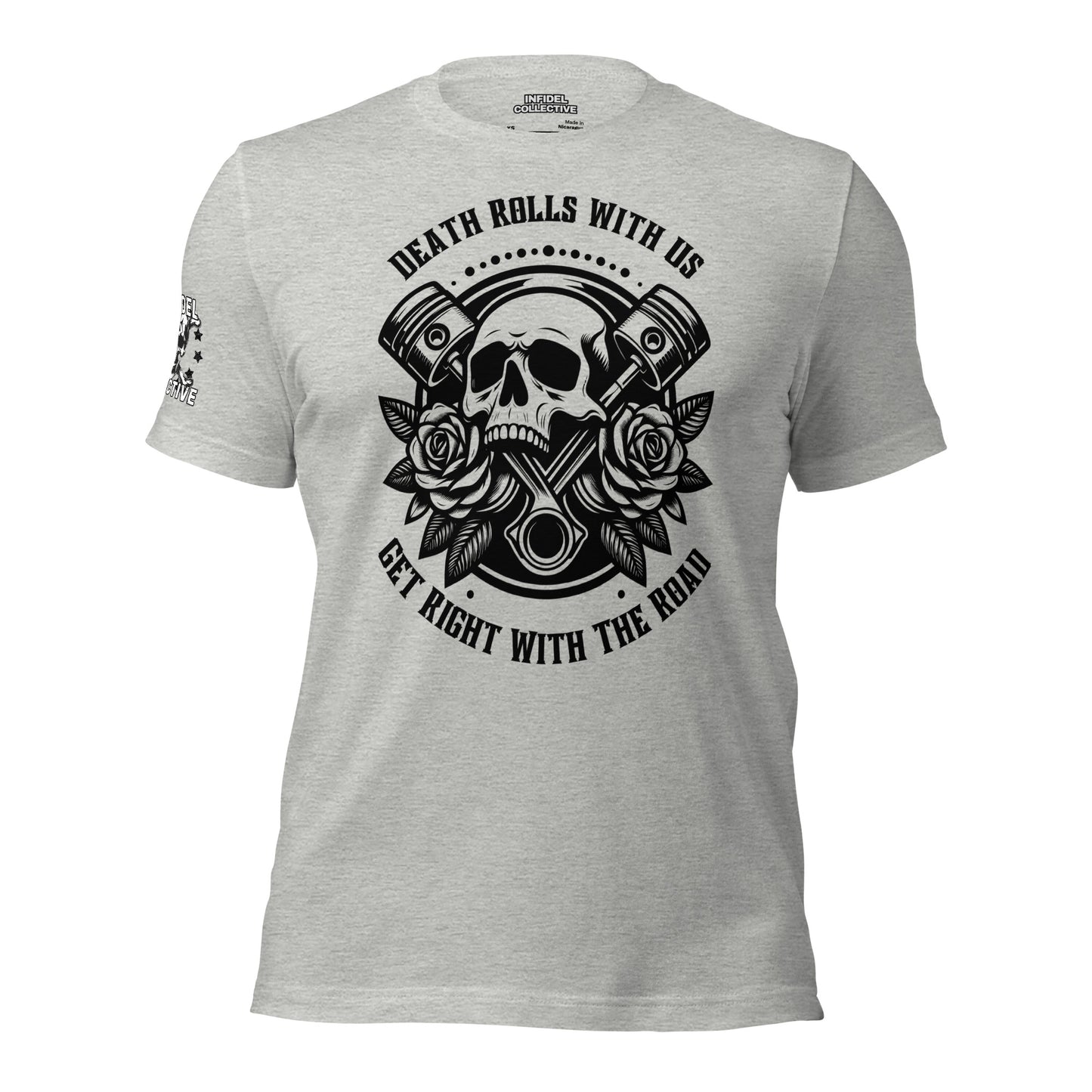 Badass Biker Road Warrior Grey T Shirt  Infidel Collective