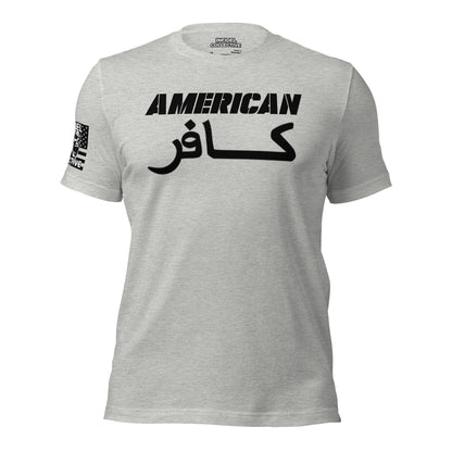 Arabic Script American Infidel Grey Shirt  Infidel Collective
