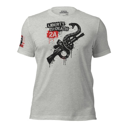 2A Liberty or Death Heather Gray T-Shirt  Infidel Collective