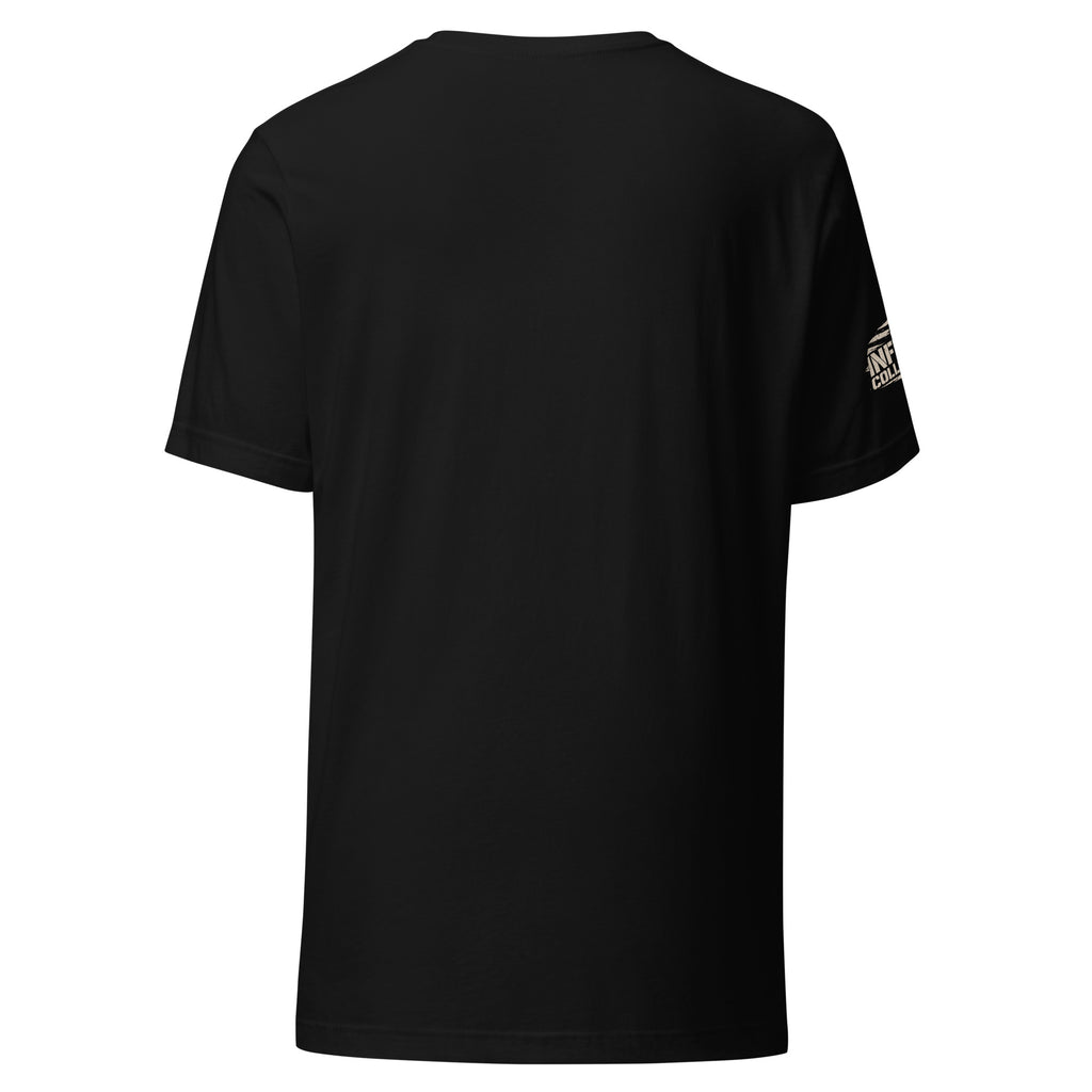 American flag cowboy boots with red flame detailing and Cowgirl Up text on black front print tee